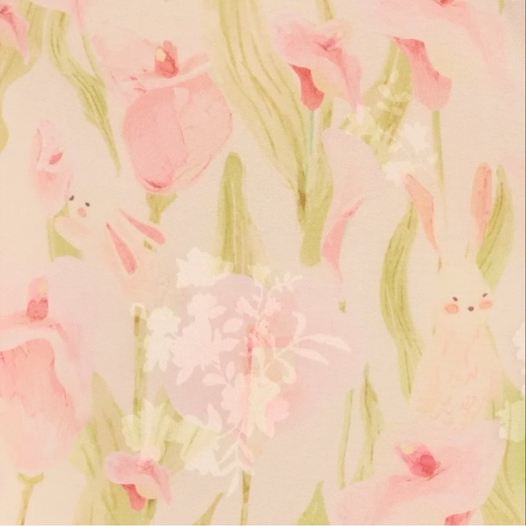 Windsor Whimsical Fairy Bunny Floral Strapless Babydoll Dress Light Pink Large - Picture 8 of 13